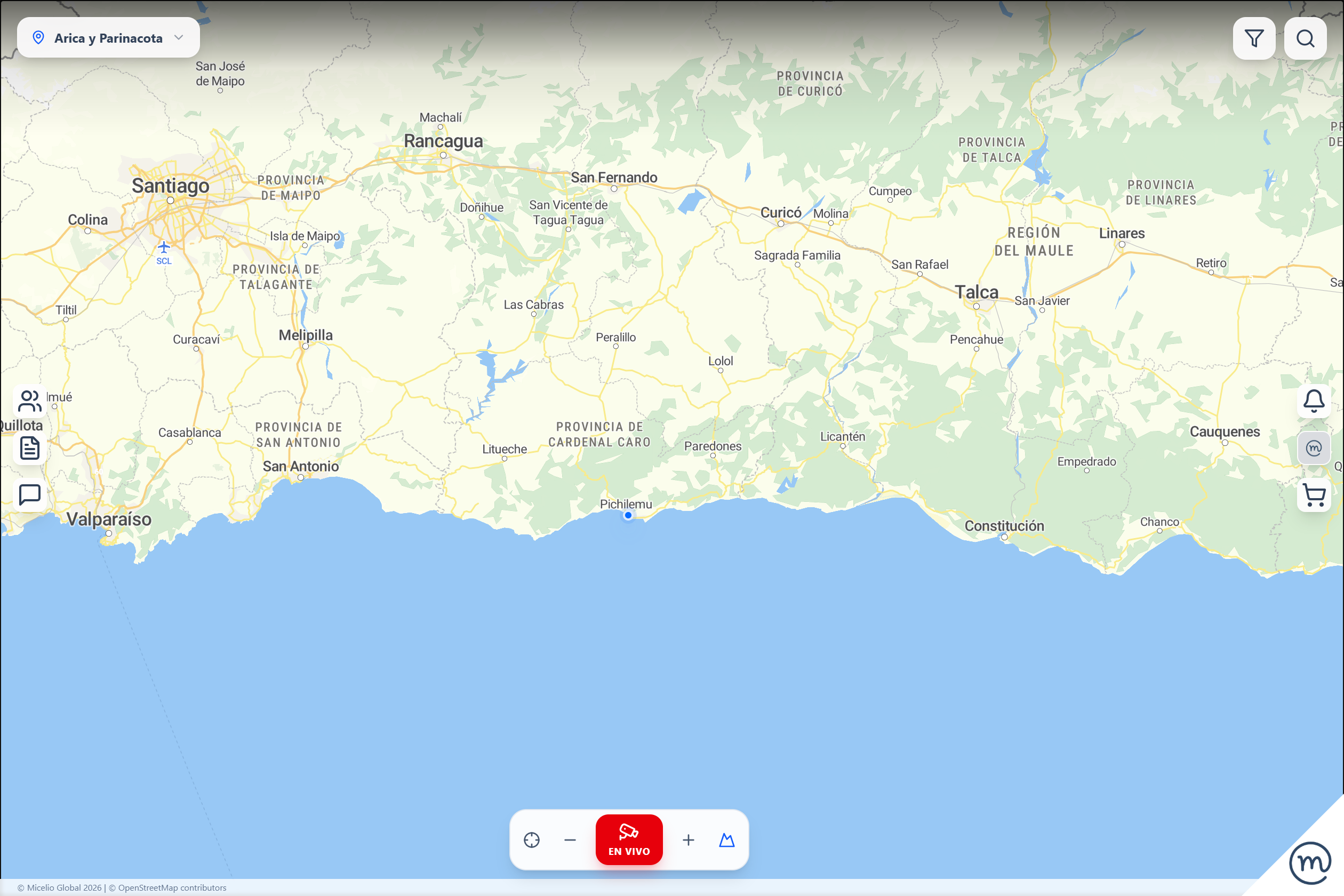 Mapa Interactivo Micelio - Vista Diurna
